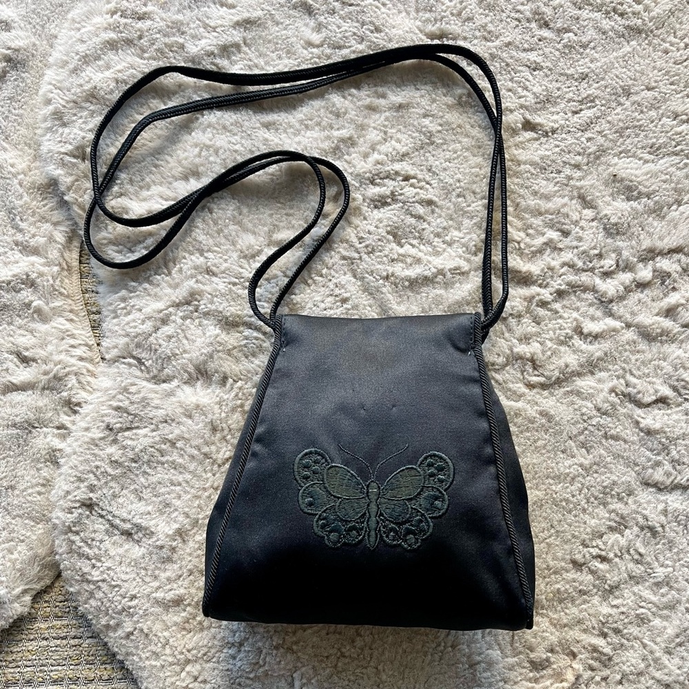 Bottega Veneta Dainty Butterfly Embroidered Satin Bag